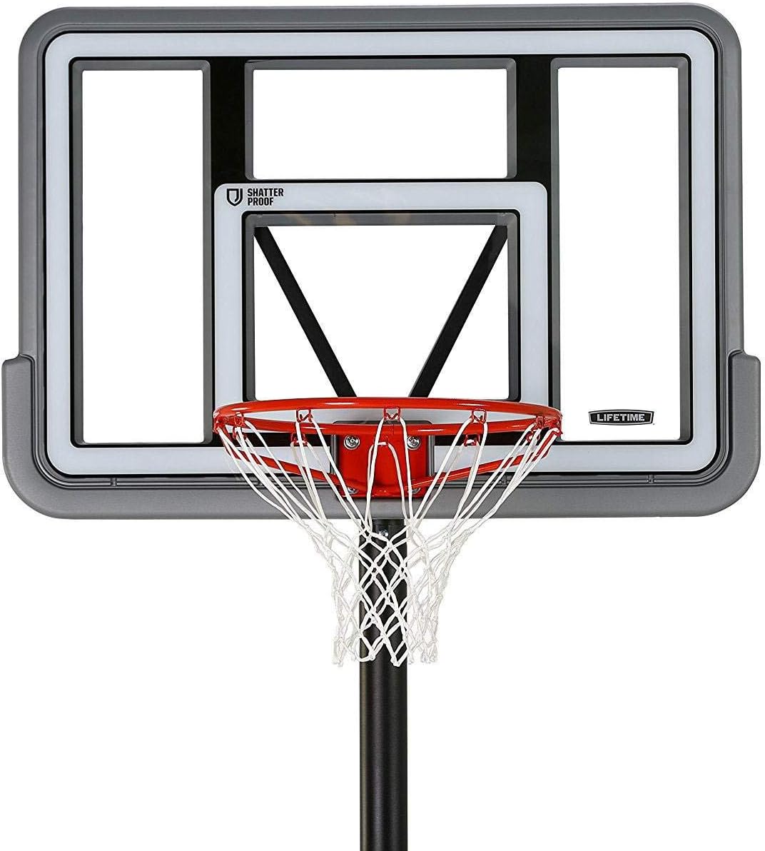 Lifetime 90690 Portable Basketball System, Gray, 44" Polycarbonate Backboard
