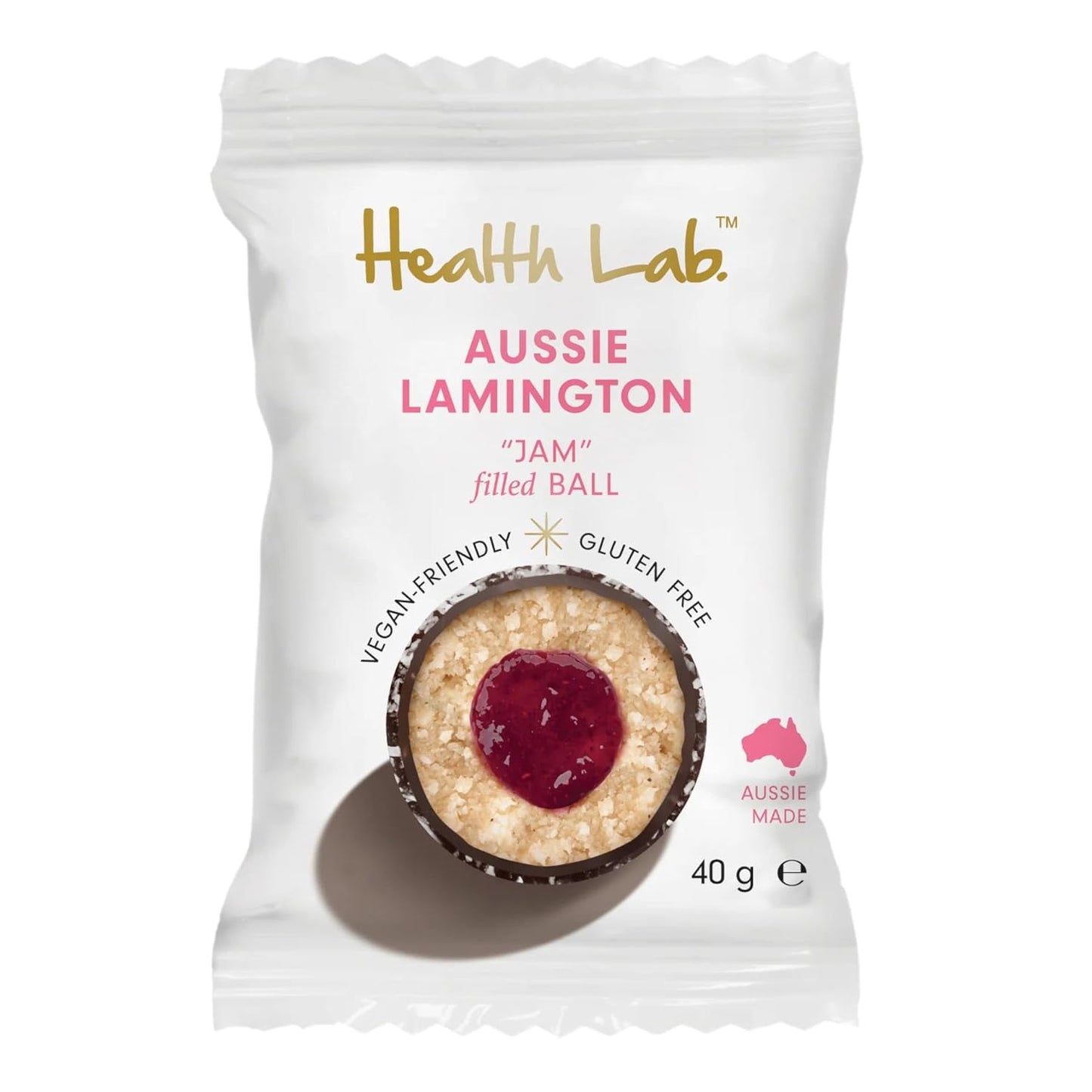 Health Lab - Lamington Raspberry Jam Filled Balls 480g (12 x 40g)