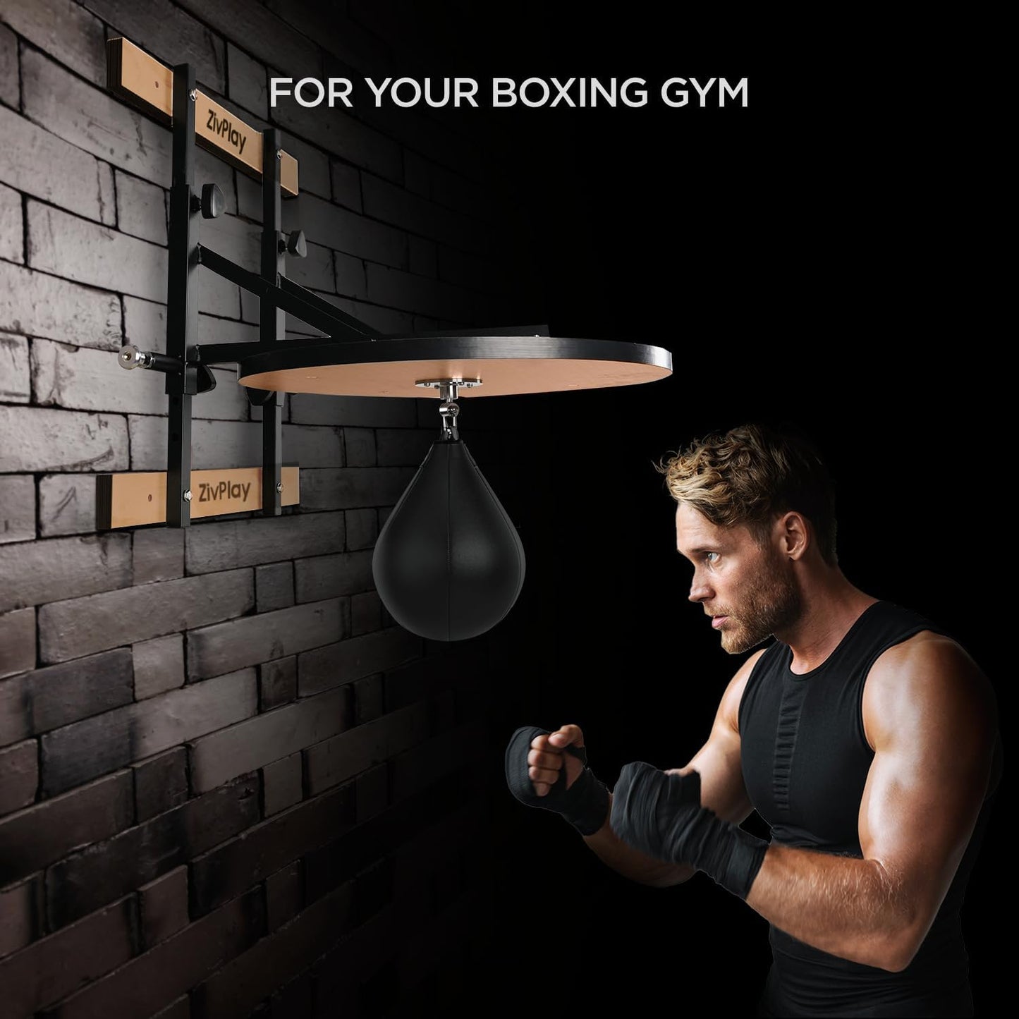 Speed Bag Platform Speed Bag Stand for Boxing Punching Practice Includes Height Adjustable Mount Speedbag and Air Pump 360° Swivel 24 Inch Board