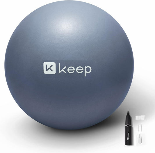 KEEP Pilates Small Exercise Ball Anti-Burst - Thickened Yoga Ball With Pump for Physical Therapy, Fitness, Workout, and Core Strength