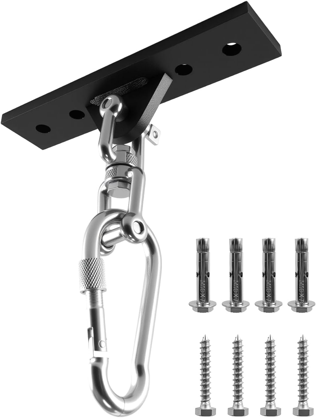 Heavy Bag Hanger, Punching Bag Stand with Locking Clip, 360° Swivel Wall Mount Ceiling Hook for Punching Bag/Aerial Yoga/Hammock/Sandbag/Swing Chair – Heavy-Duty Boxing Bag Mount (900LB Capacity)