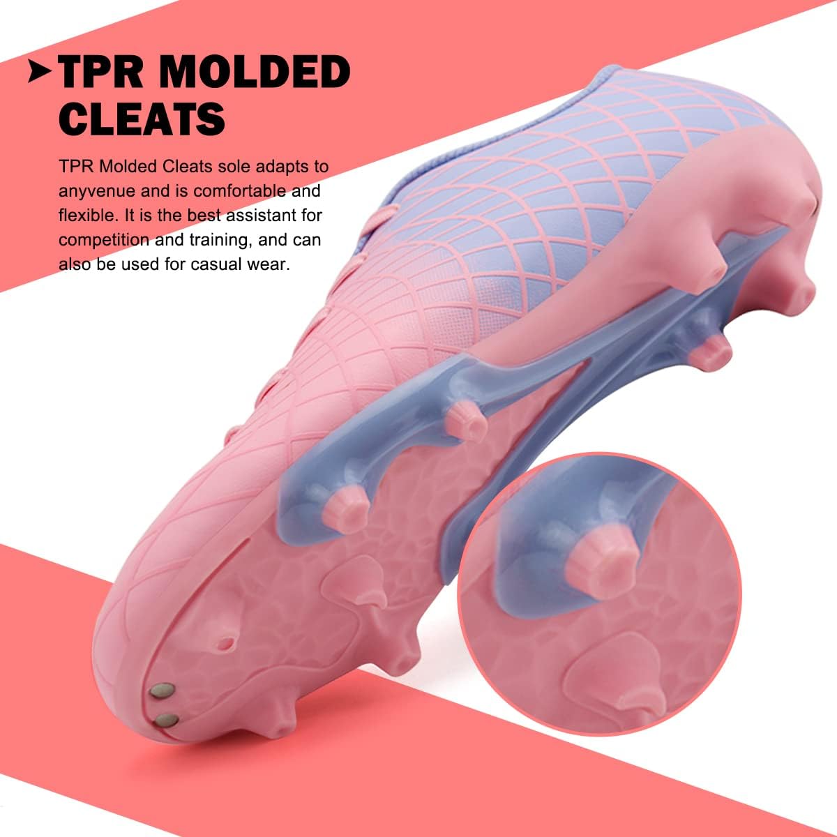 JABASIC Kids Outdoor Soccer Cleats Athletic Firm Ground Football Shoes