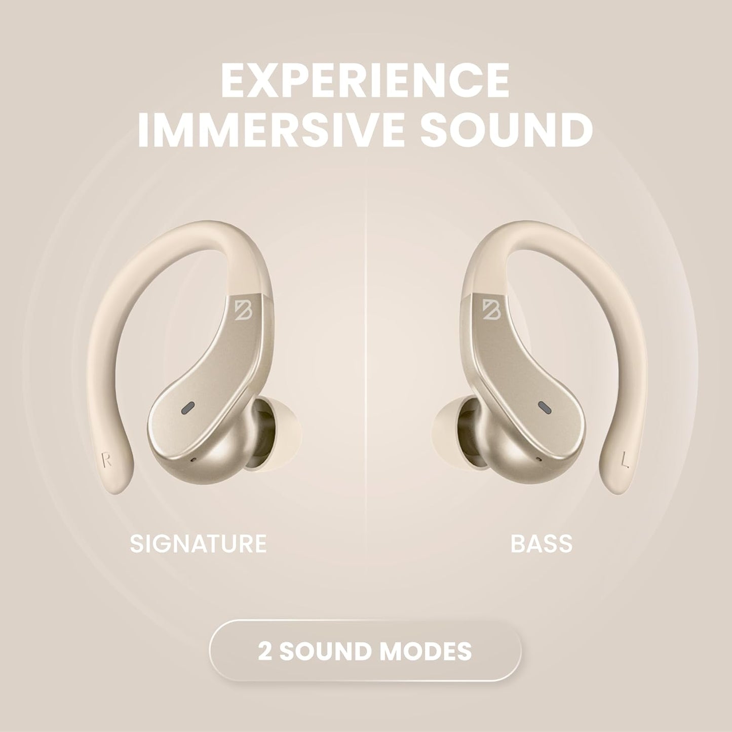 Back Bay Audio - Runner's Wireless Earbuds Bluetooth Headphones for Sports, Hook Over The Ear Buds, Deep Bass, Wrap Around Earphones with Earhooks for Running, Workout Wireless Headphones for The Gym