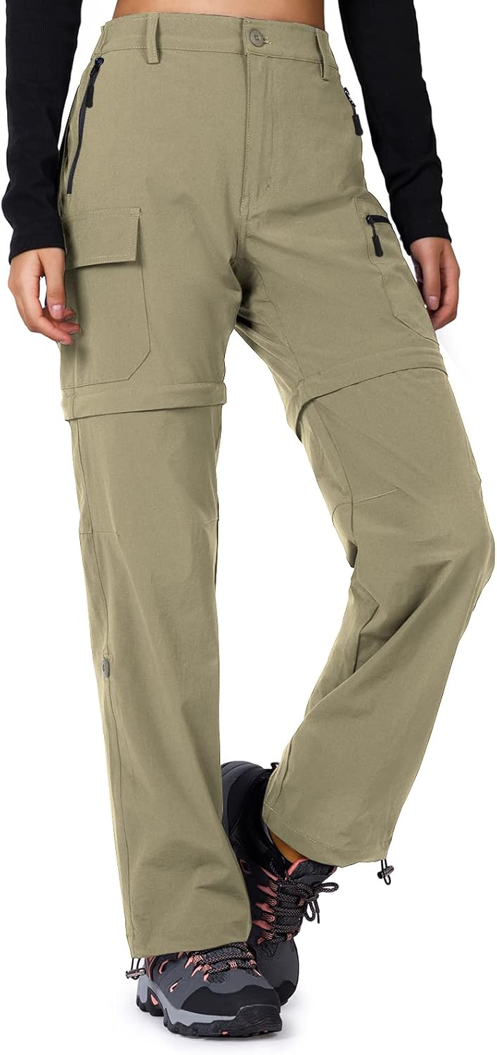 Cycorld Women's-Hiking-Pants-Convertible Quick-Dry-Stretch-Lightweight Zip-Off Outdoor Pants with 5 Deep Pockets