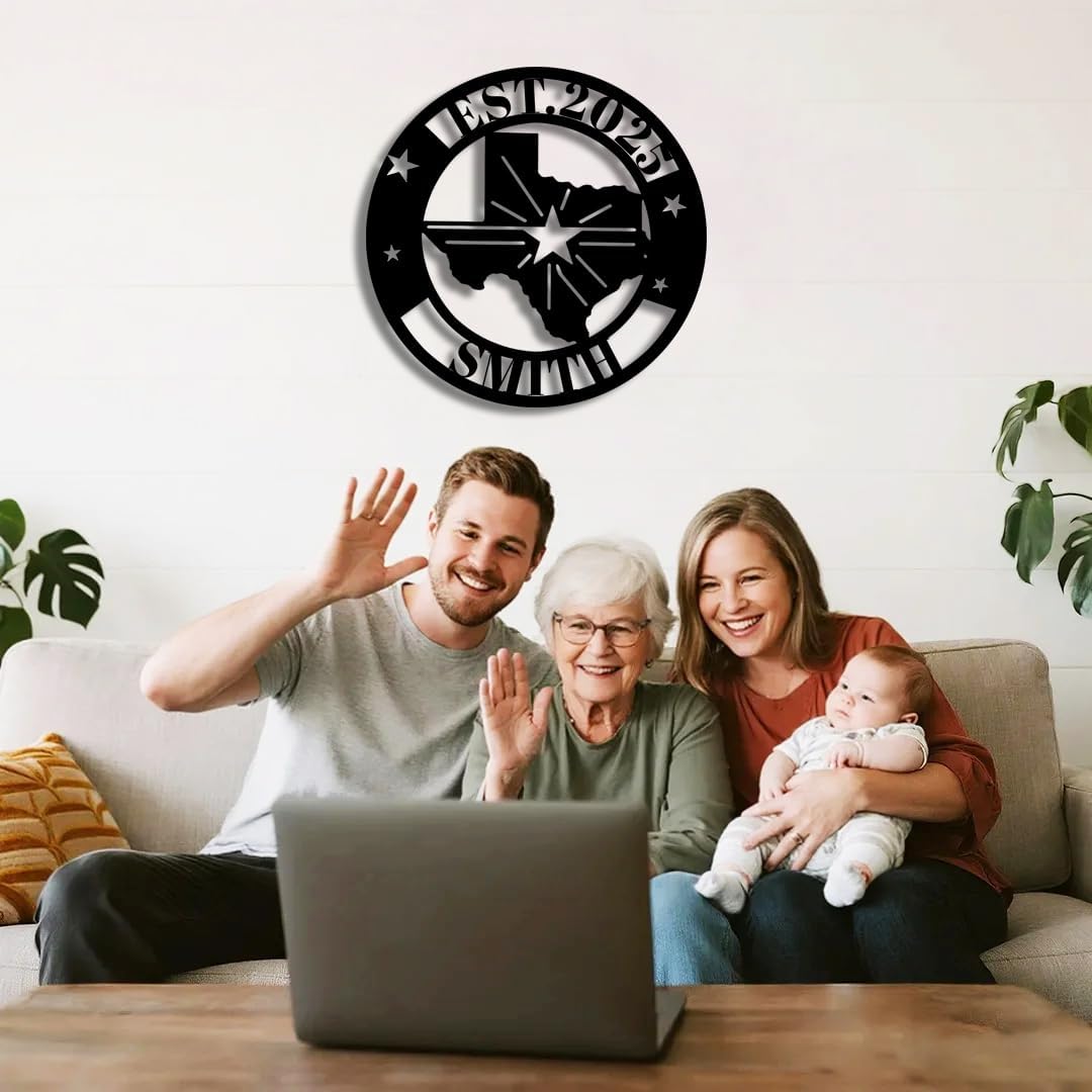 Personalized Texas Map Metal Name Sign | Custom Metal Signs | Decoration Yard Sign | Indoor Decor Gift for Women, Men, Wife, Parents, Couple