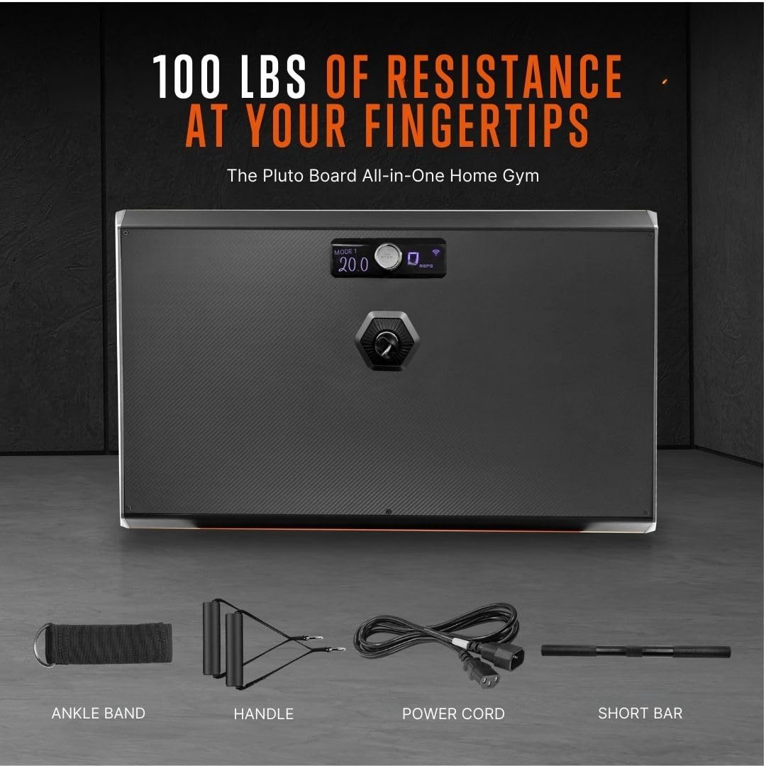 SQUATZ Pluto Home Smart Gym, 100 lbs Adjustable Resistance, All-in-One Digital Fitness Machine with WiFi & Bluetooth, Compact Full-Body Workout Equipment for Strength Training and Muscle Toning