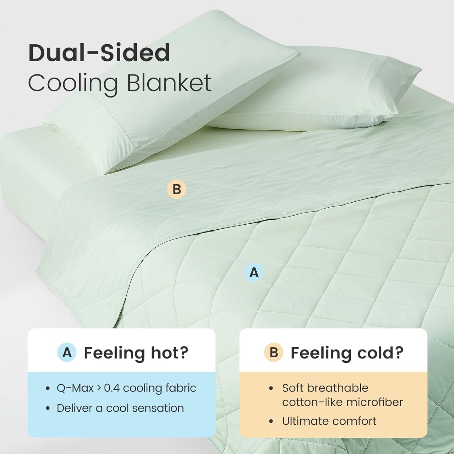 Cozy Bliss Cooling Blanket for Hot Sleepers, Q-Max 0.4 Cooling Comfort Queen Size, Cold Blankets for Night Sweats Sleeping, Ultra-Cool Lightweight Breathable Summer Blanket for Bed