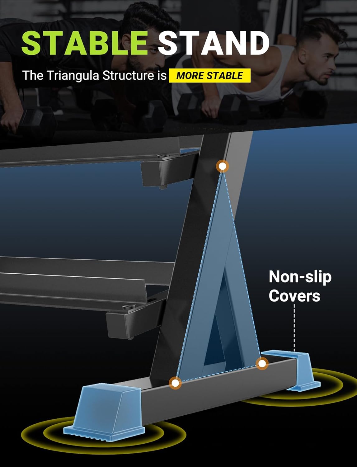 YOLEO Dumbbell Rack - 3 Tier & 5 Tier Compact Weight Rack for Dumbbell, Kettlebell, Barbell, Heavy Duty Weight Storage Organizer, Space-Saving Dumbbell Storage Stand Holder for Home Gym - 1100LBS Capacity (Rack Only)