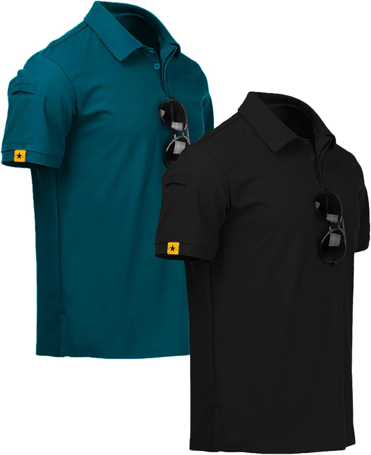 ZITY Mens 2 Pack Polo Shirts Short Sleeve Performance Sports Golf Shirt for Men Tactical Shirt