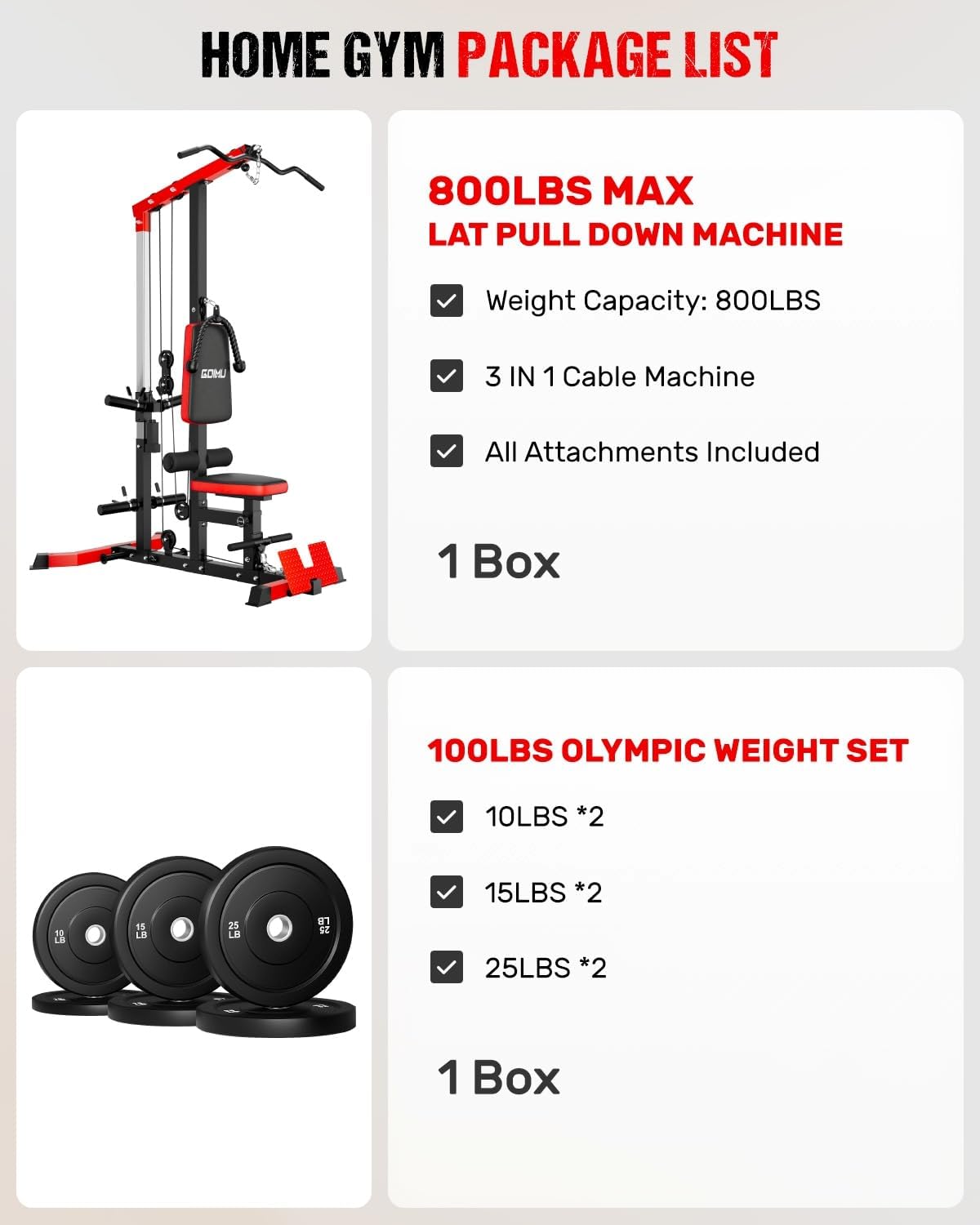 LS01 LAT Pulldown Machine, LAT Row Cable Machine with AB Crunch, LAT Tower with Cable Row Attachments, 3 in 1 Pulley Stations for Home Gym