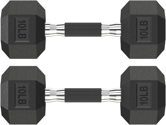 Hex Dumbbell Set 2.5-400 lb, Rubber Encased Exercise & Fitness Dumbbells, Weights Dumbbells Set of 2, Hand Weight for Strength Training