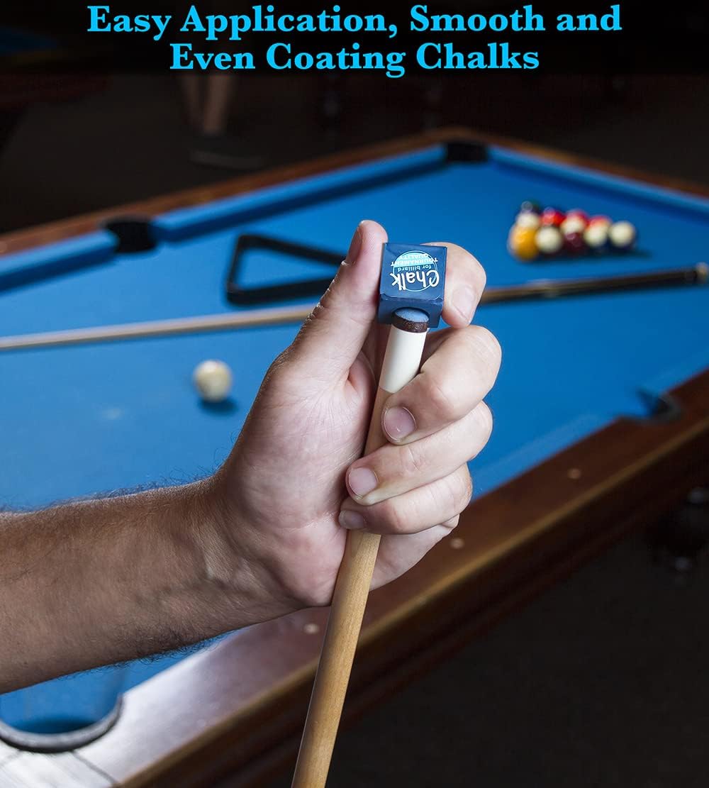 Billiard Pool Balls with Triangle Ball Rack, Cue Chalks, Table Spot Stickers & Tip Replacements - Pool Table Accessories