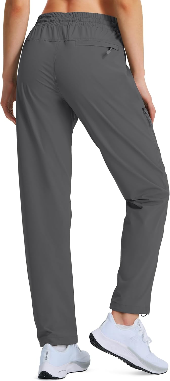 Women's Hiking Pants Quick Dry Lightweight Cargo Pants UPF 50 Water Resistant Zipper Pockets for Golf Travel Work Camping