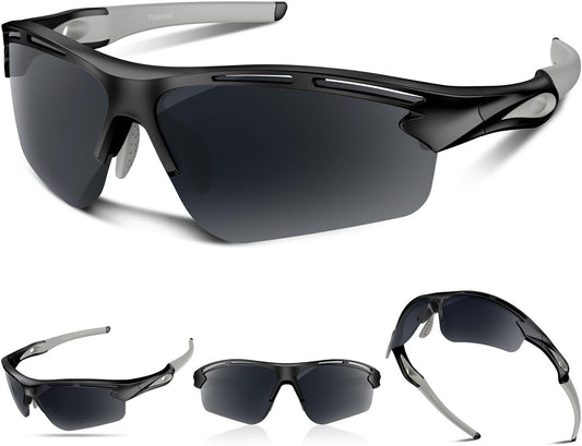 Polarized Sports Sunglasses for Men Women,UV400 Protection Sunglass for Running Cycling Fishing Hiking TR90