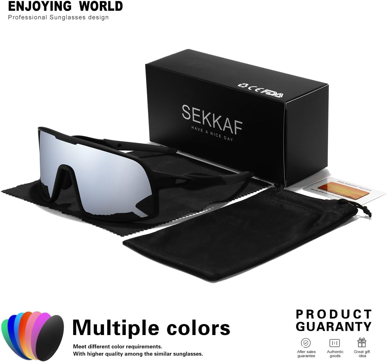 Polarized Sports Sunglasses for Men and Women Cycling Glasses UV Protection Goggles for Mountain Bike Running Fishing