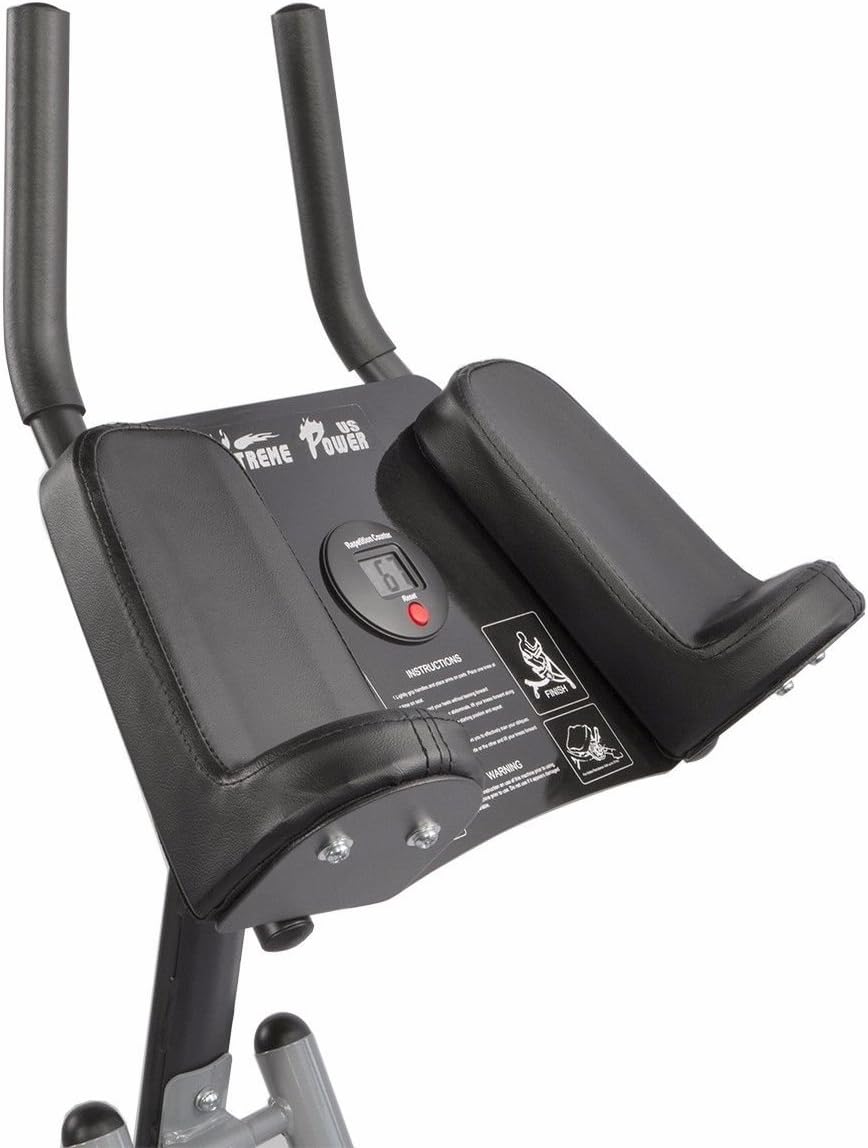 XtremepowerUS Ab Machine Abdominal Workout Crunch Fitness Exercise Workout, Silver/Black