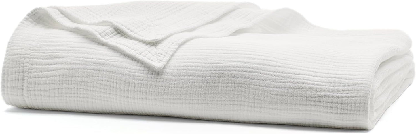 BOLL & BRANCH Dream Bed Blanket - Twin/Twin XL, White - Luxury 100% Organic Cotton - Soft, Lightweight and Breathable - Cloud-Like Touch