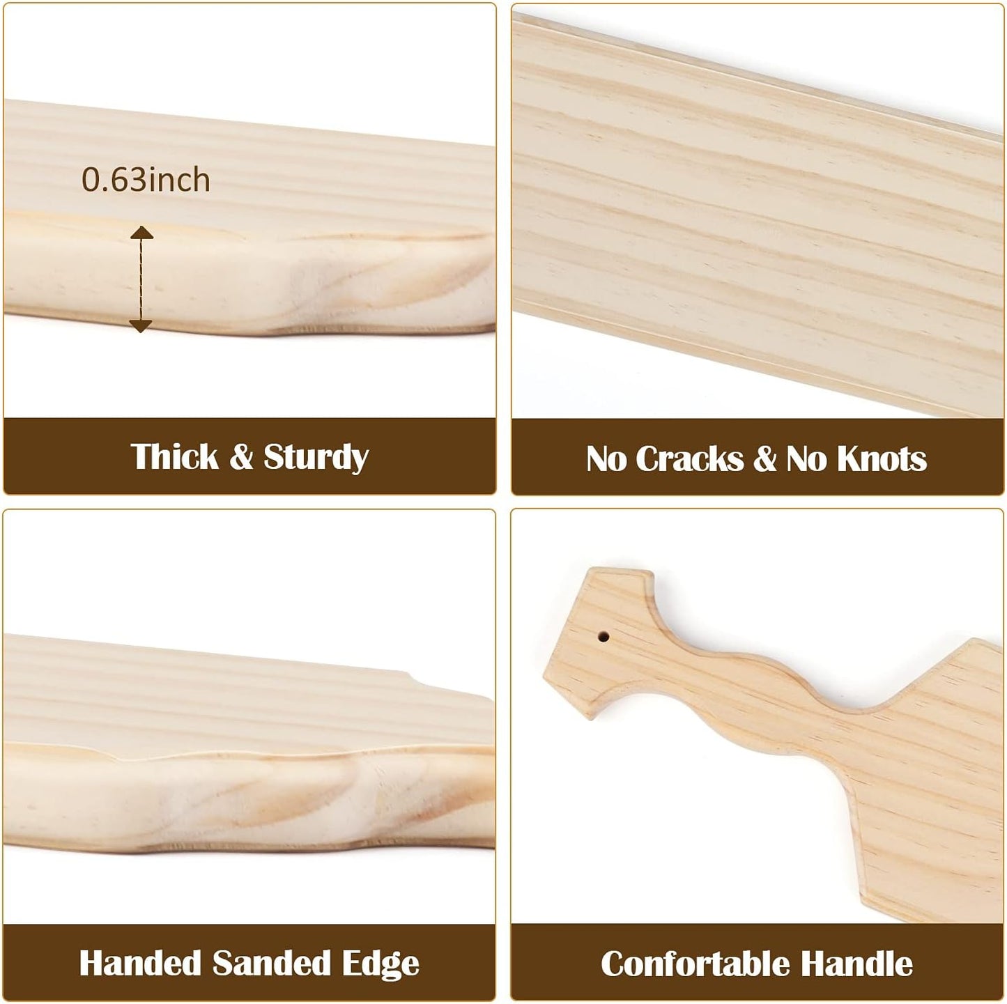 BATTIFE 18Inch Sorority and Fraternity Paddles 2Pack, Unfinished Pine Wood Paddle for Greek, Frat Solid Wooden Paddle