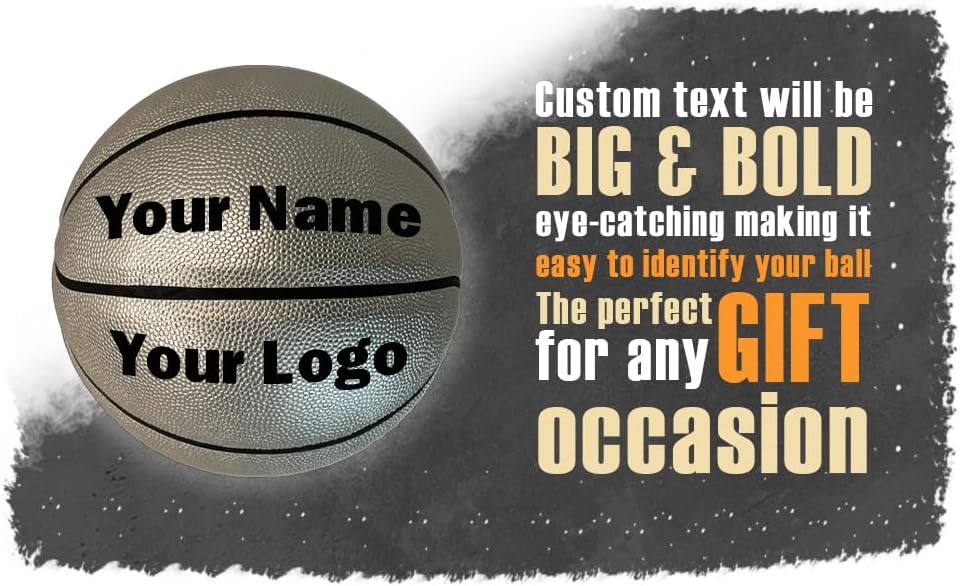 HAMMET Personalized Basketball – Customized Basketball with Your Name or Text – Multiple Colors, Fonts & Designs Available – Durable for Indoor and Outdoor - Ideal Gift for Son, Daughter, Boy or Girl