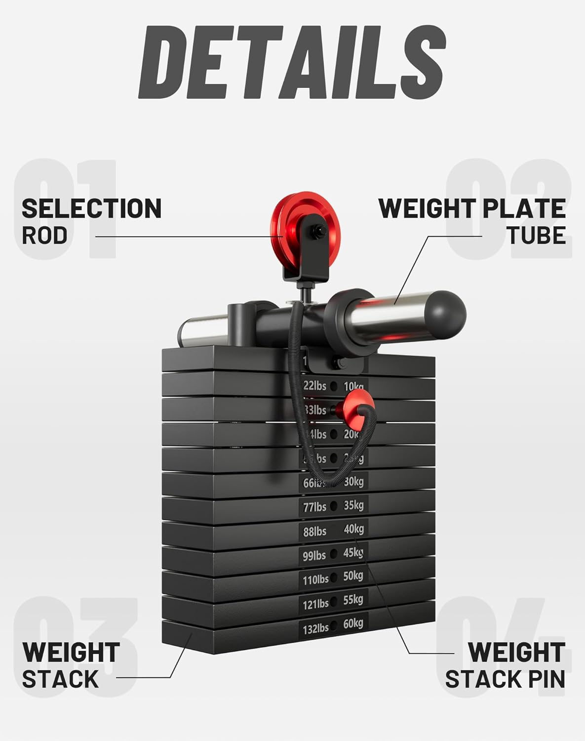 Mikolo Smith Machine, 2200lbs Squat Rack with LAT-Pull Down System & Cable Crossover Machine, Training Equipment with Leg Hold-Down Attachment