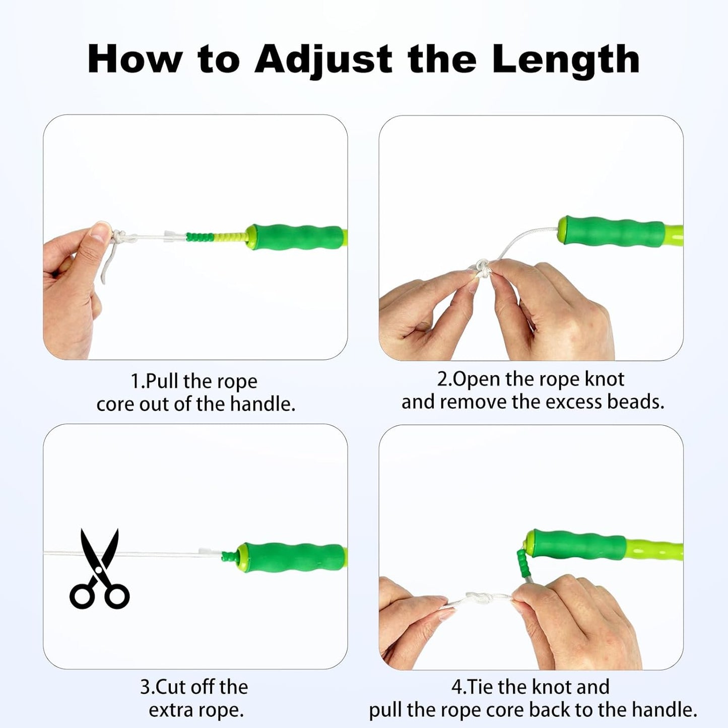 Soft Beaded Jump Ropes, Adjustable Length Skipping Rope, Tangle Free Segmented Jumping Rope for Kids and Adults Exercise, Fitness 9.2 Ft