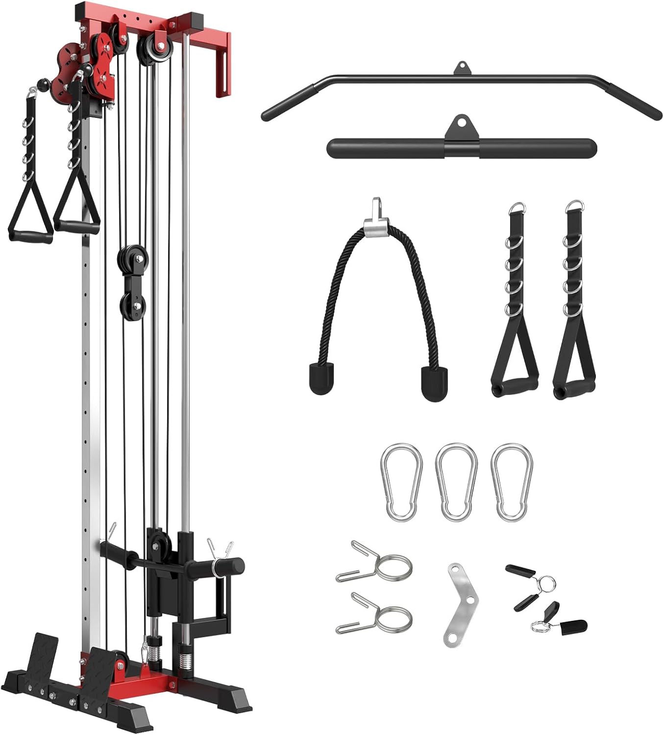 Mikolo Wall Mount Cable Station, Cable Crossover Machine with Dual Pulley System and 18 Adjustable Positions for Home Gym Fitness Equipment