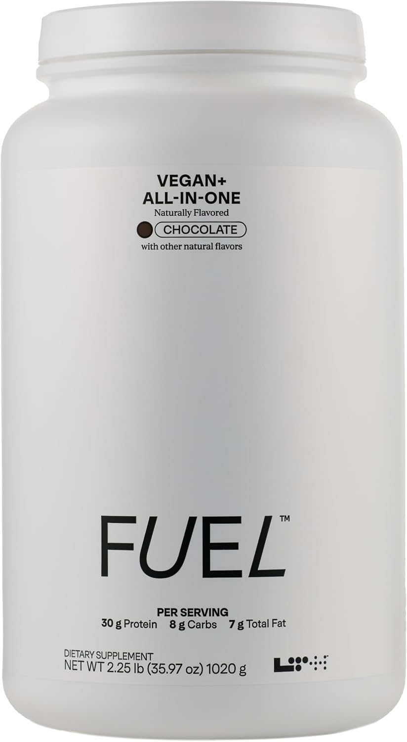 LTH Fuel Vegan & All-in-One - Trusted by Life Time Fitness Members - 30g Protein - Plant-Based Protein Meal Replacement - Vitamins, Minerals, Digestive Enzymes & Probiotics - Chocolate, 20 Servings