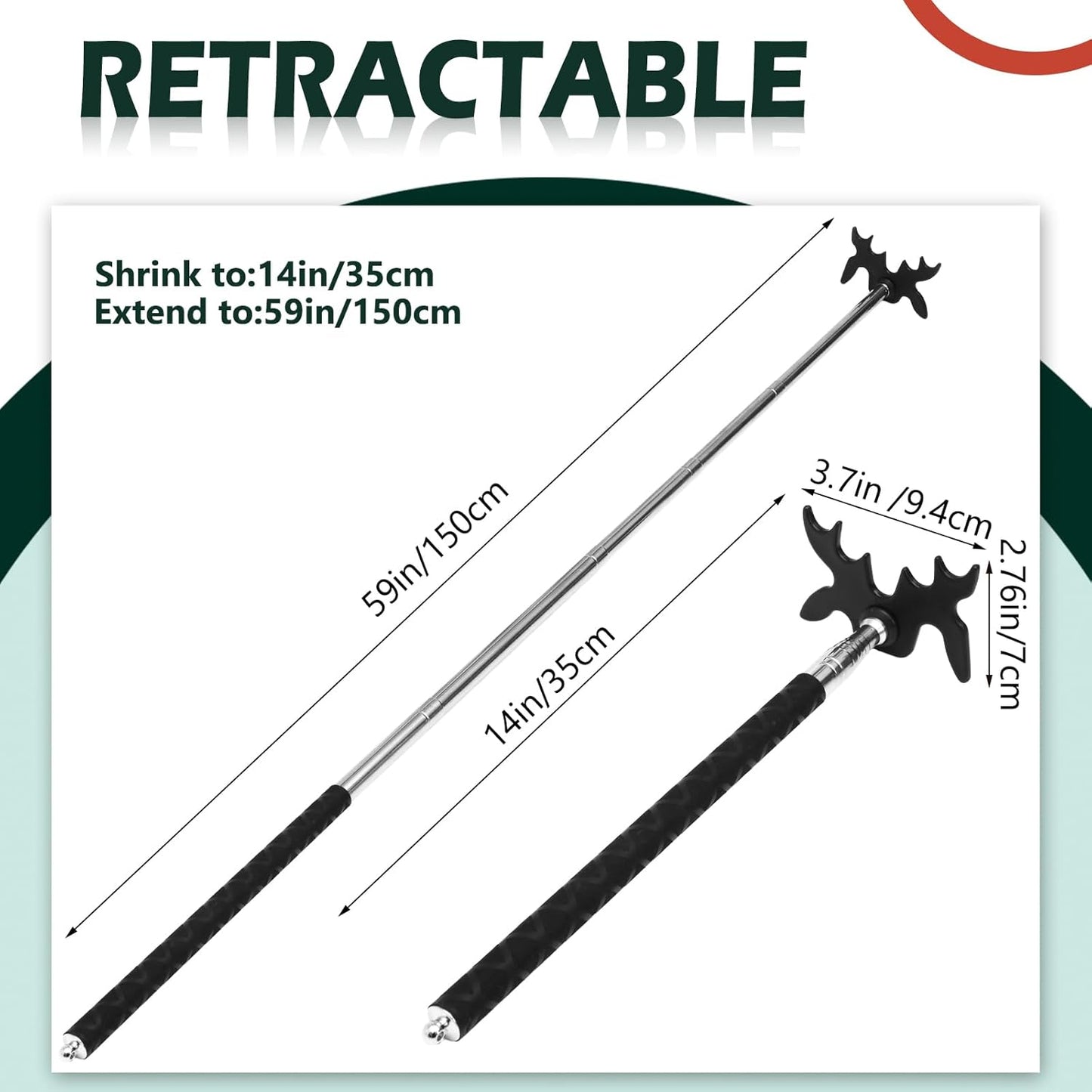 Skylety Retractable Billiard Cue Stick Bridge with Bridge Head, Snooker Set Billiard Pool Cue Accessory for Pool Table