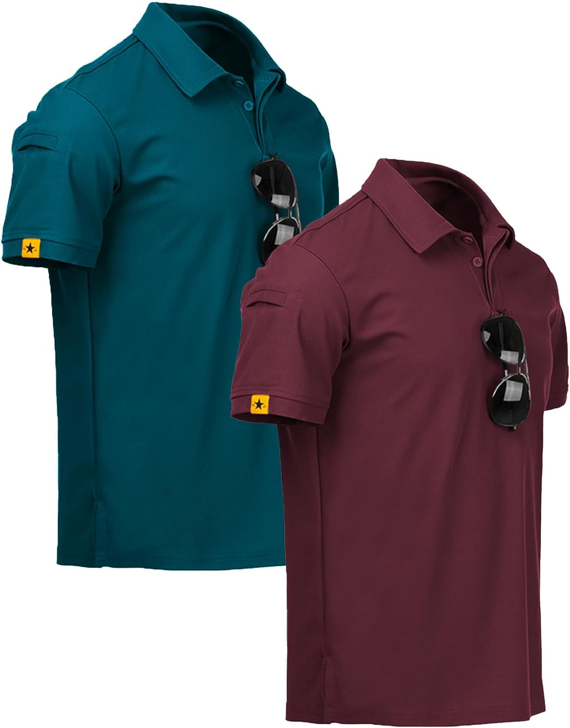 ZITY Mens 2 Pack Polo Shirts Short Sleeve Performance Sports Golf Shirt for Men Tactical Shirt