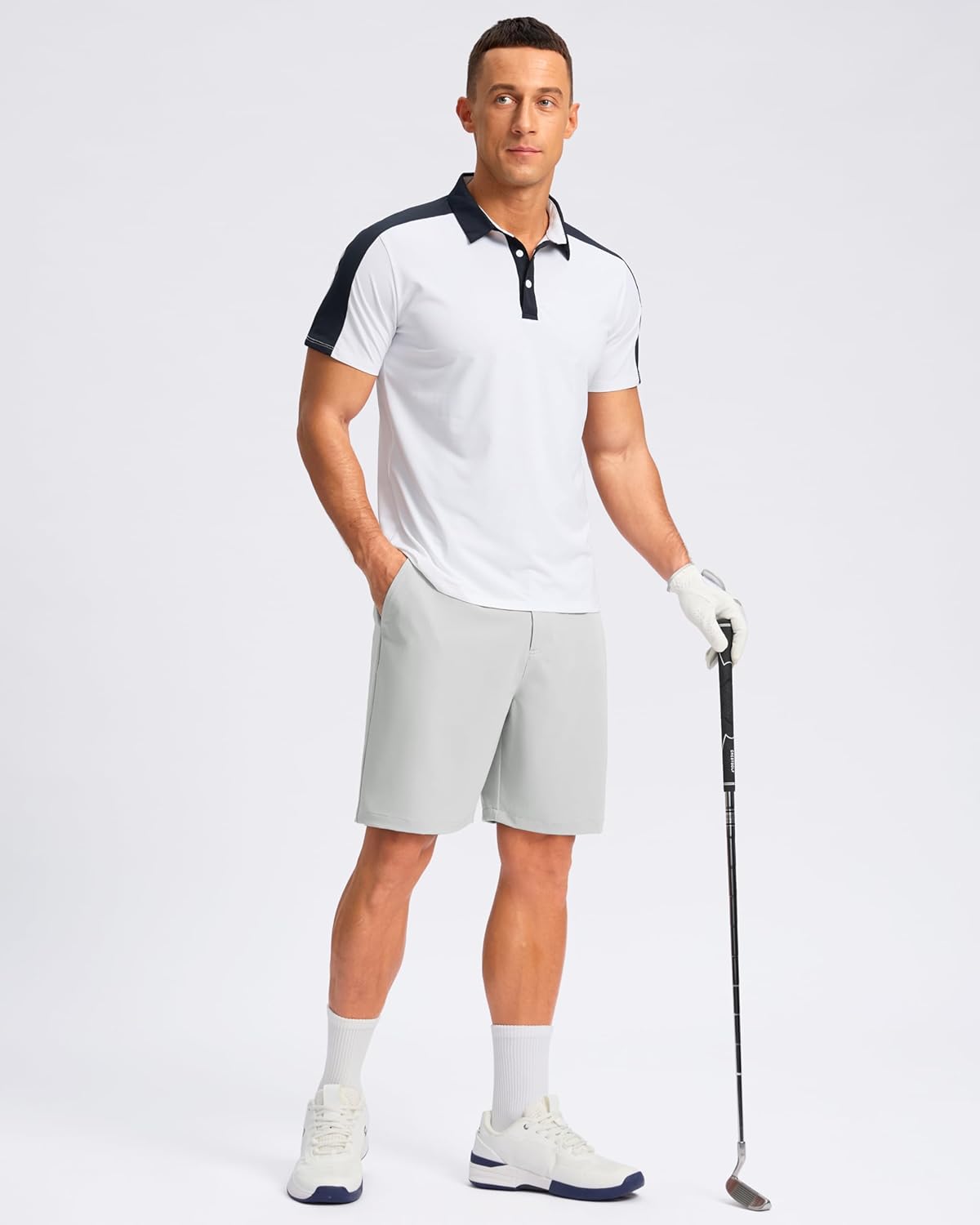 Pudolla Men's Casual Shorts 7"/9" Lightweight Golf Shorts with 3 Pockets Stretch Quick Dry Comfy Work Shorts