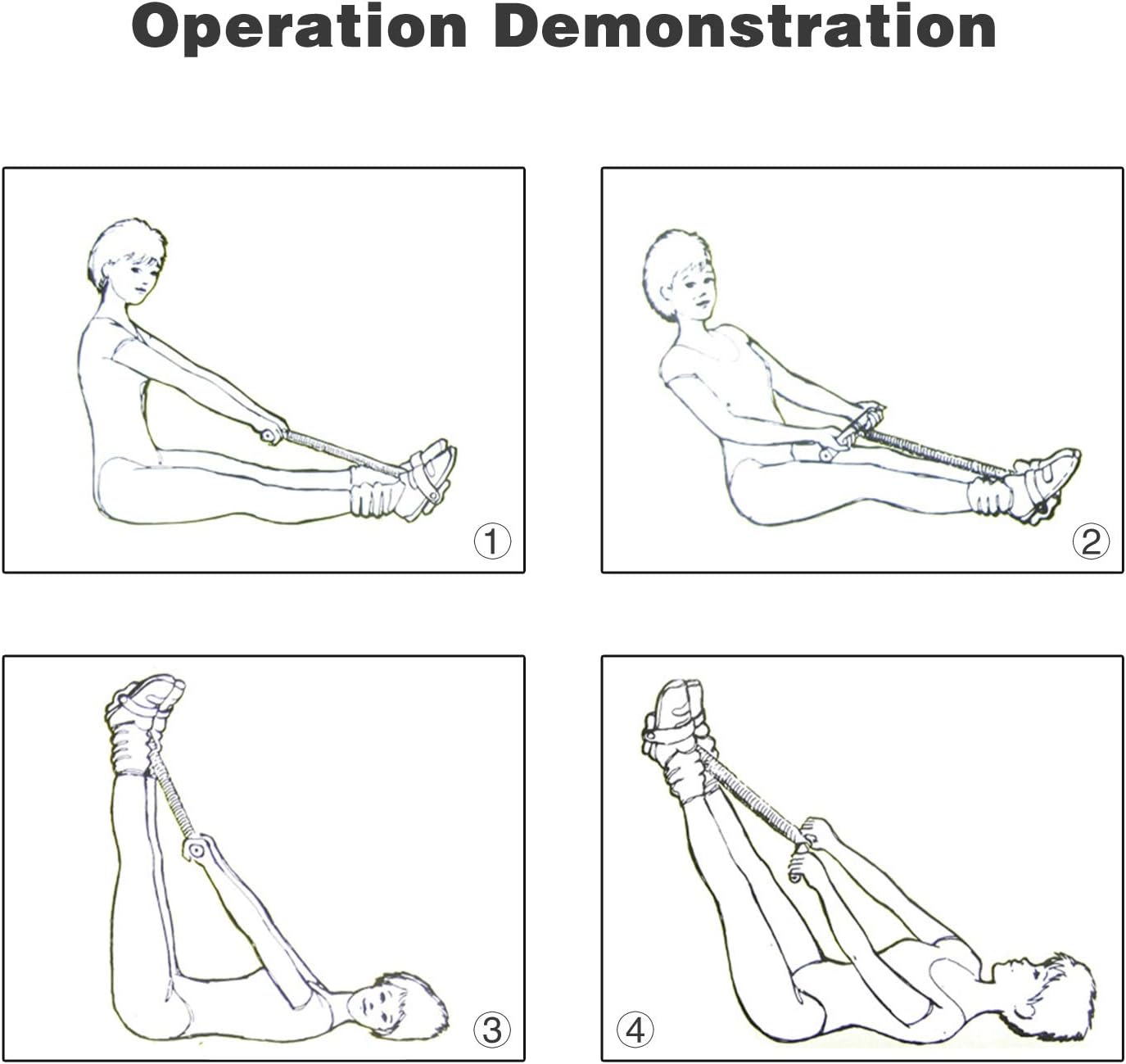 Elastic Sit Up Equipment, Pull Rope Dual Spring Tension Foot Pedal Sit Up Equipment for Abdominal, Leg Exerciser Tummy Trimmer Sport Fitness Slimming Training Bodybuilding at Home Gym