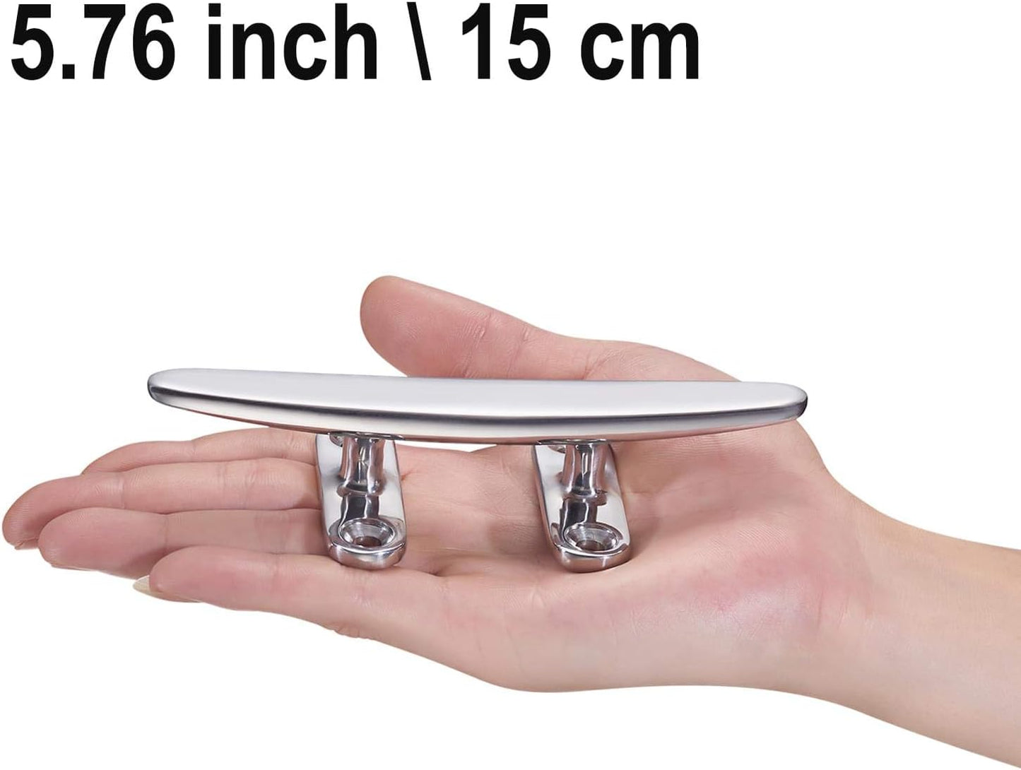 Boat Cleat Open Base Boat Cleat, Dock Cleat All 316 Stainless Steel Boat Mooring Accessories, Free Installation Accessories Screws(4/5 /6/8 inch)