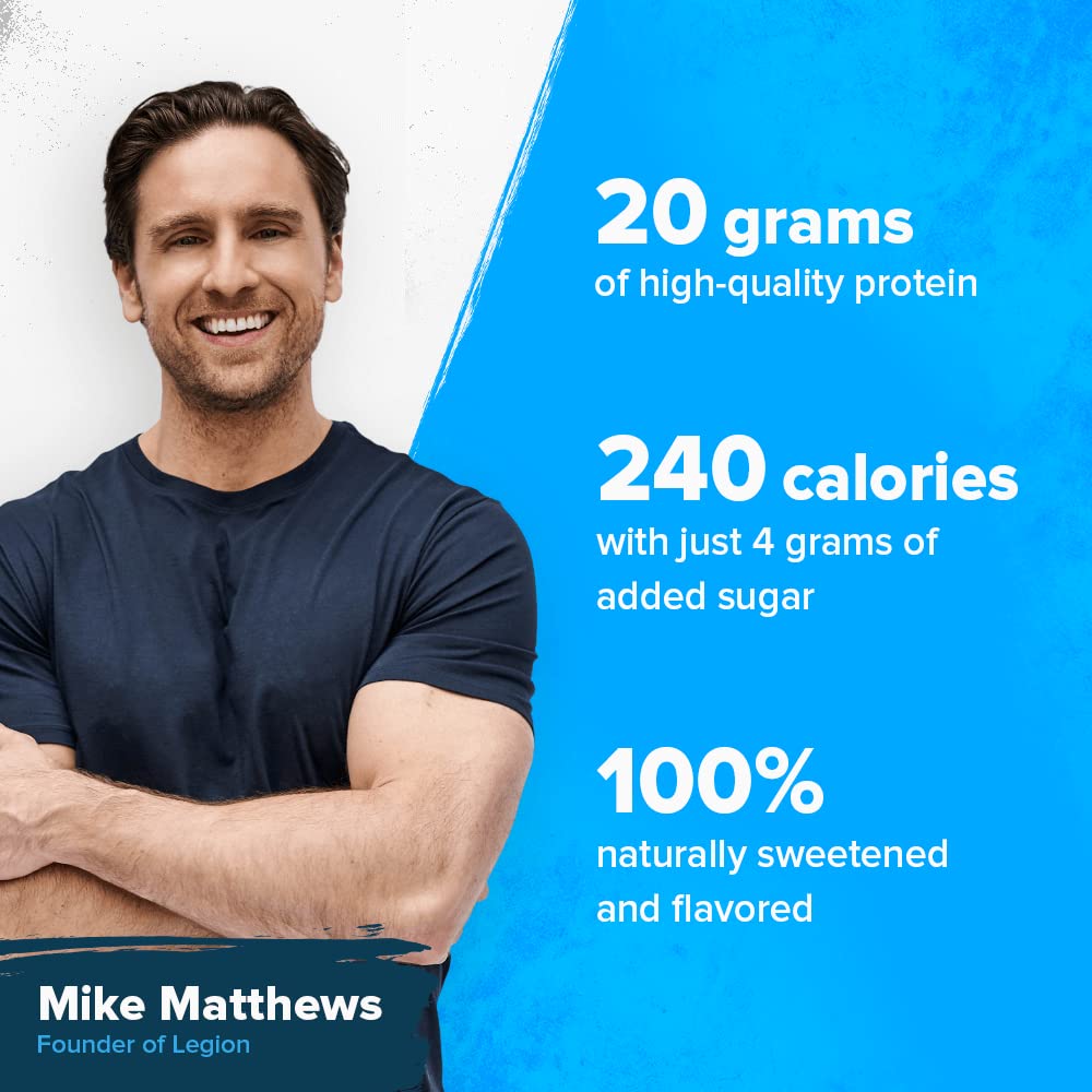 Legion Protein Bar Chocolate Peanut Butter -100% Whey Protein, Baked Bars with Prebiotic Fiber - High Protein (20g) Low Fat (12g) Low Sugar (4g), No Soy, Gluten - Natural Flavors (12 Count)