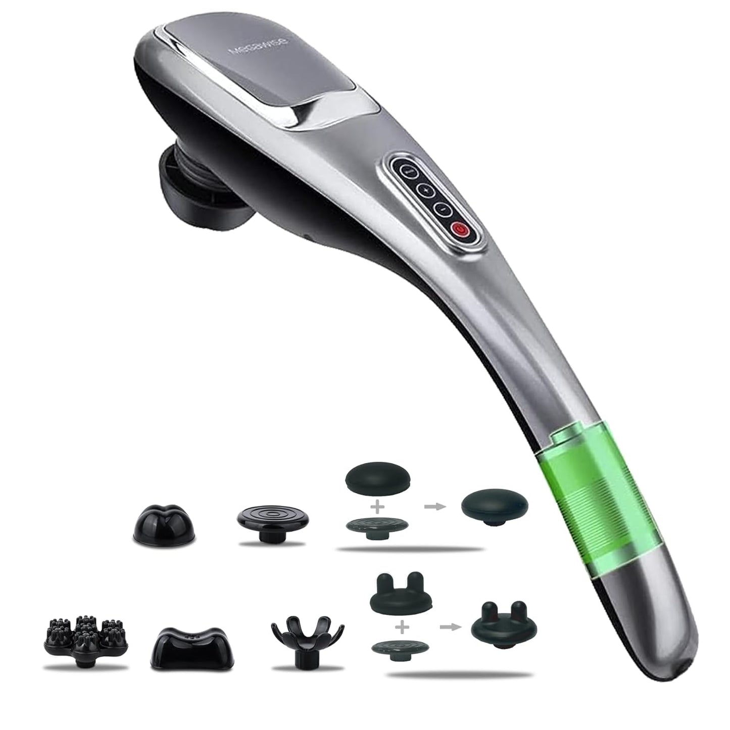 MEGAWISE Handheld Back Massager (Silver)