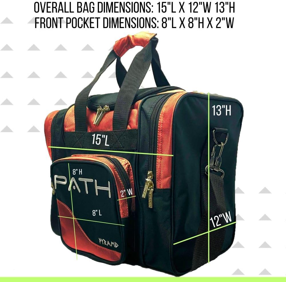 Pyramid Path Pro Deluxe Single Bowling Ball Tote - Holds One Ball, One Pair Shoes Up to Mens 15