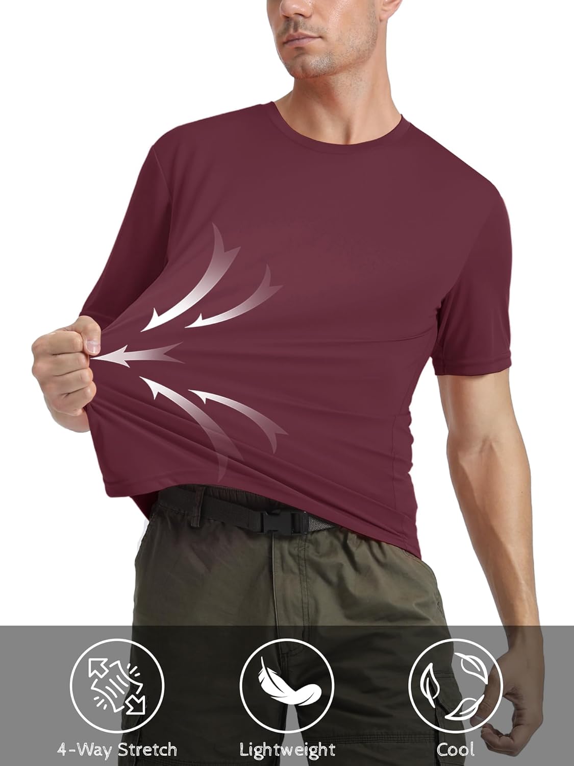 MAGCOMSEN Men's Short Sleeve UPF 50+ T-Shirt Quick Dry Rash Guard Athletic Running Swim Top Tee Performance Water Shirts