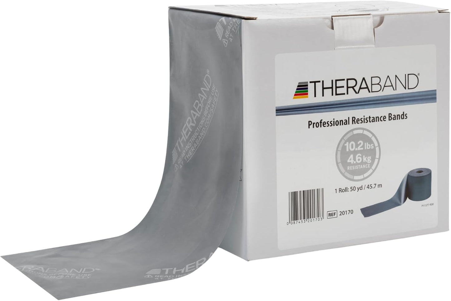 THERABAND Resistance Bands, 50 Yard Roll Professional Latex Elastic Fitness Band For Upper & Lower Body & Core Exercise, Physical Therapy, Pilates, Yoga, Stretching, Home Workouts, & Rehab