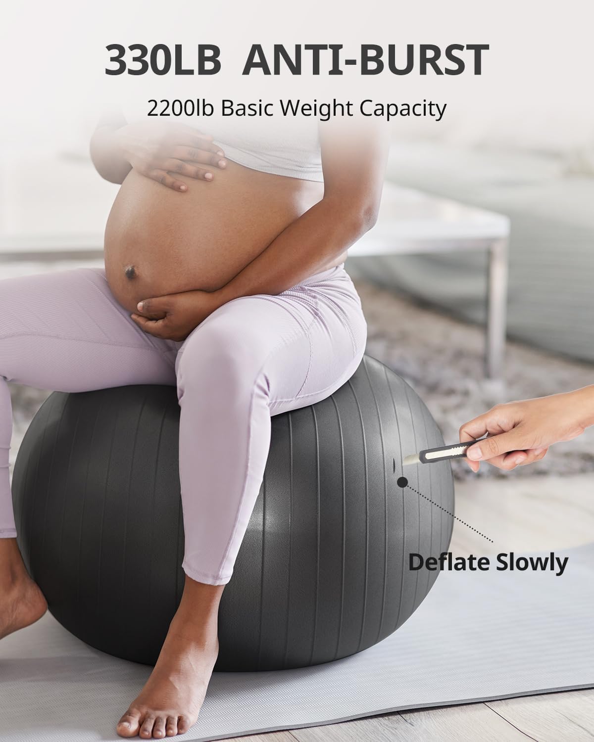 Trideer Extra Thick Yoga Ball Exercise Ball, 5 Sizes Gym Ball, Heavy Duty Ball Chair for Balance, Stability, Pregnancy, Quick Pump Included