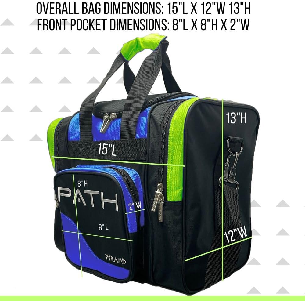 Pyramid Path Pro Deluxe Single Bowling Ball Tote - Holds One Ball, One Pair Shoes Up to Mens 15