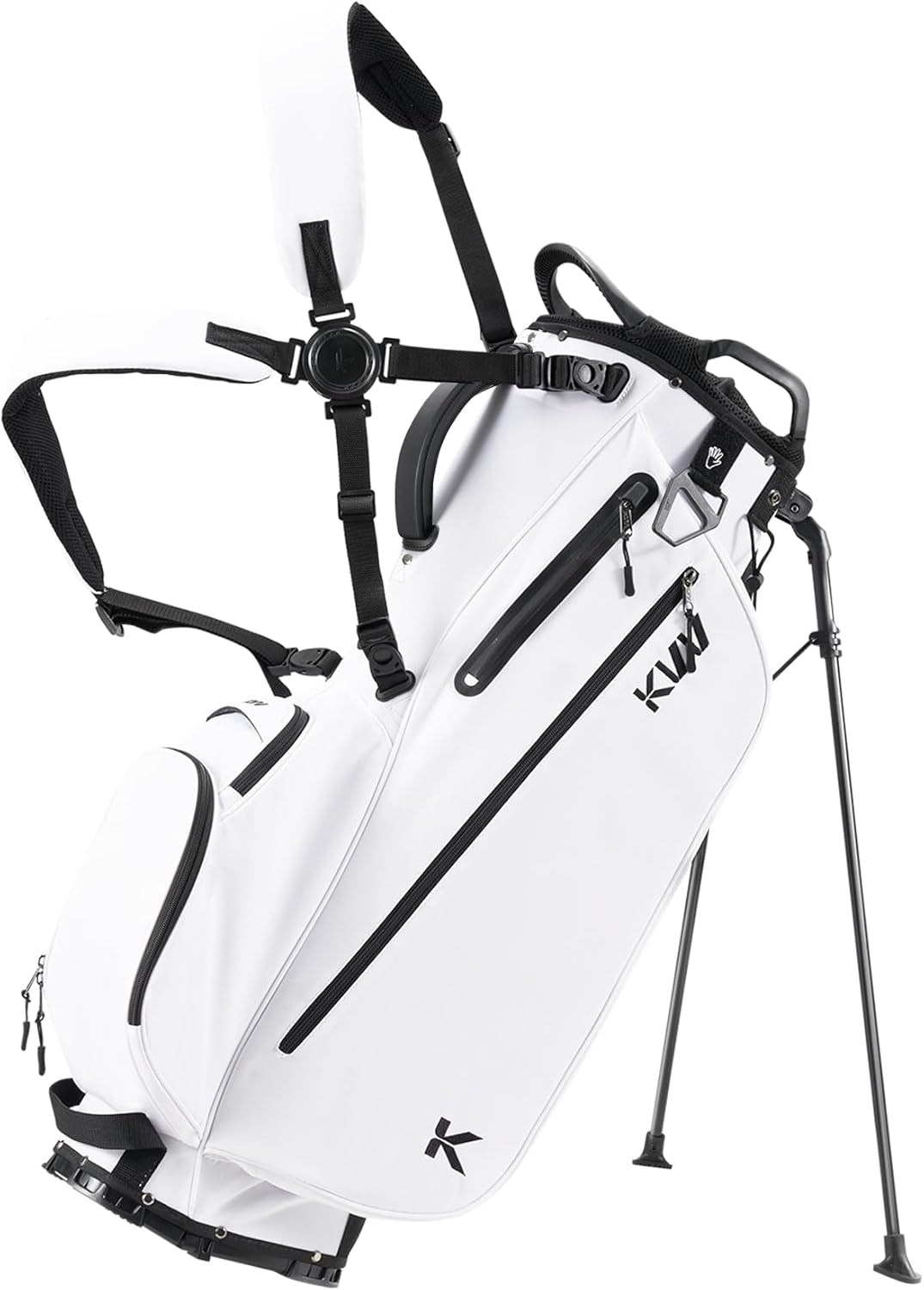 KVV Lightweight Golf Stand Bag with 7 Way Full-Length Dividers, 5 Zippered Pockets, Automatically Adjustable Dual Straps，Elegant Design