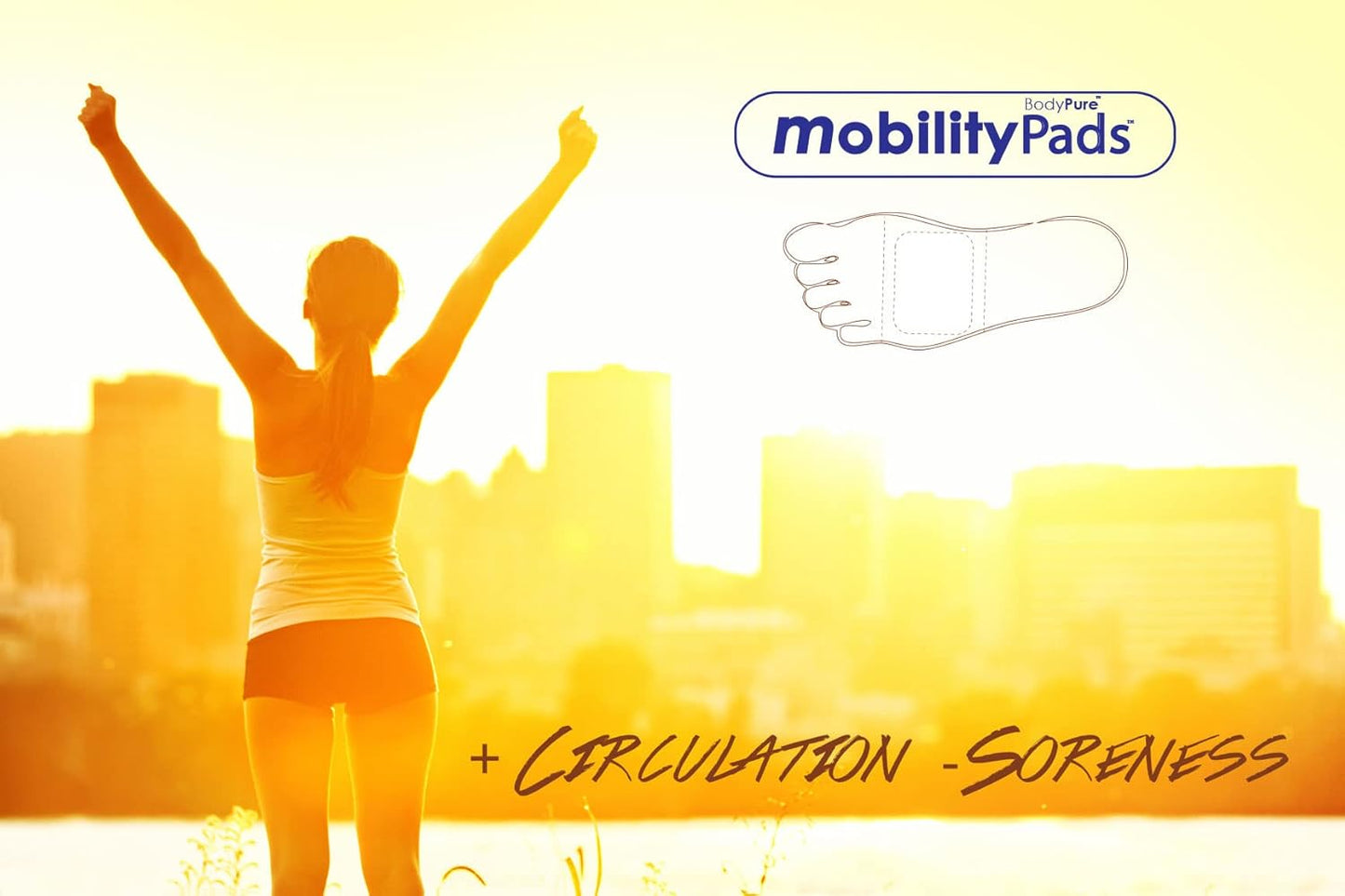 | Mobility Circulation Foot Patches | Made with Lavender, White Tourmaline, Capsaicin | Adhesive Patch Increased Sensation | Relief Pads for Soreness & Pain | Blood Circulation Pads | White