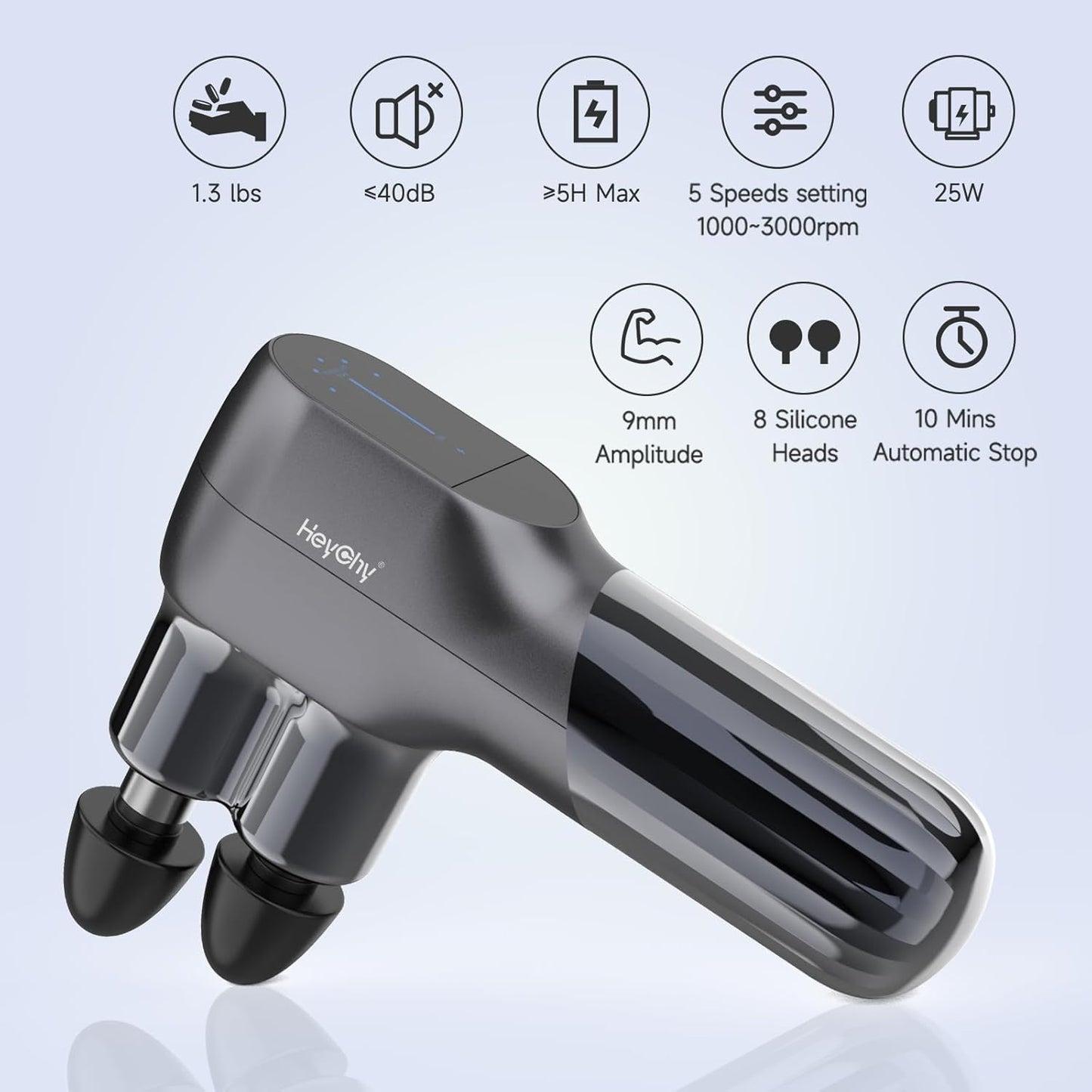 Mini Massage Gun with Double-Head, Deep Tissue Percussion Muscle Massage Gun for Relaxation, Portable Handheld Massager Gun for Athletes Relieving Pain, Soreness and Stiffness