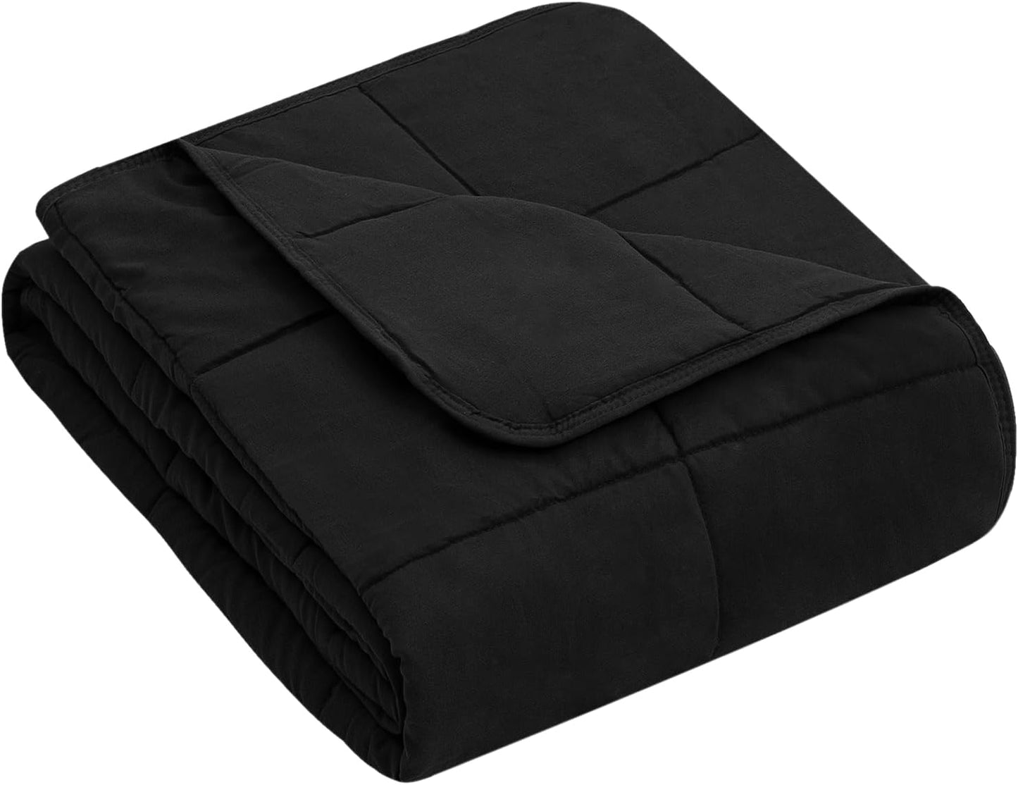 yescool Weighted Blanket (7 lbs, 41" x 60", Black) Cooling Heavy Blanket for Sleeping Perfect for 60-90 lbs, Breathable Blanket with Premium Glass Bead, Machine Washable