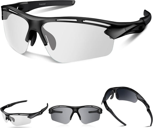 Polarized Sports Sunglasses for Men Women,UV400 Protection Sunglass for Running Cycling Fishing Hiking TR90