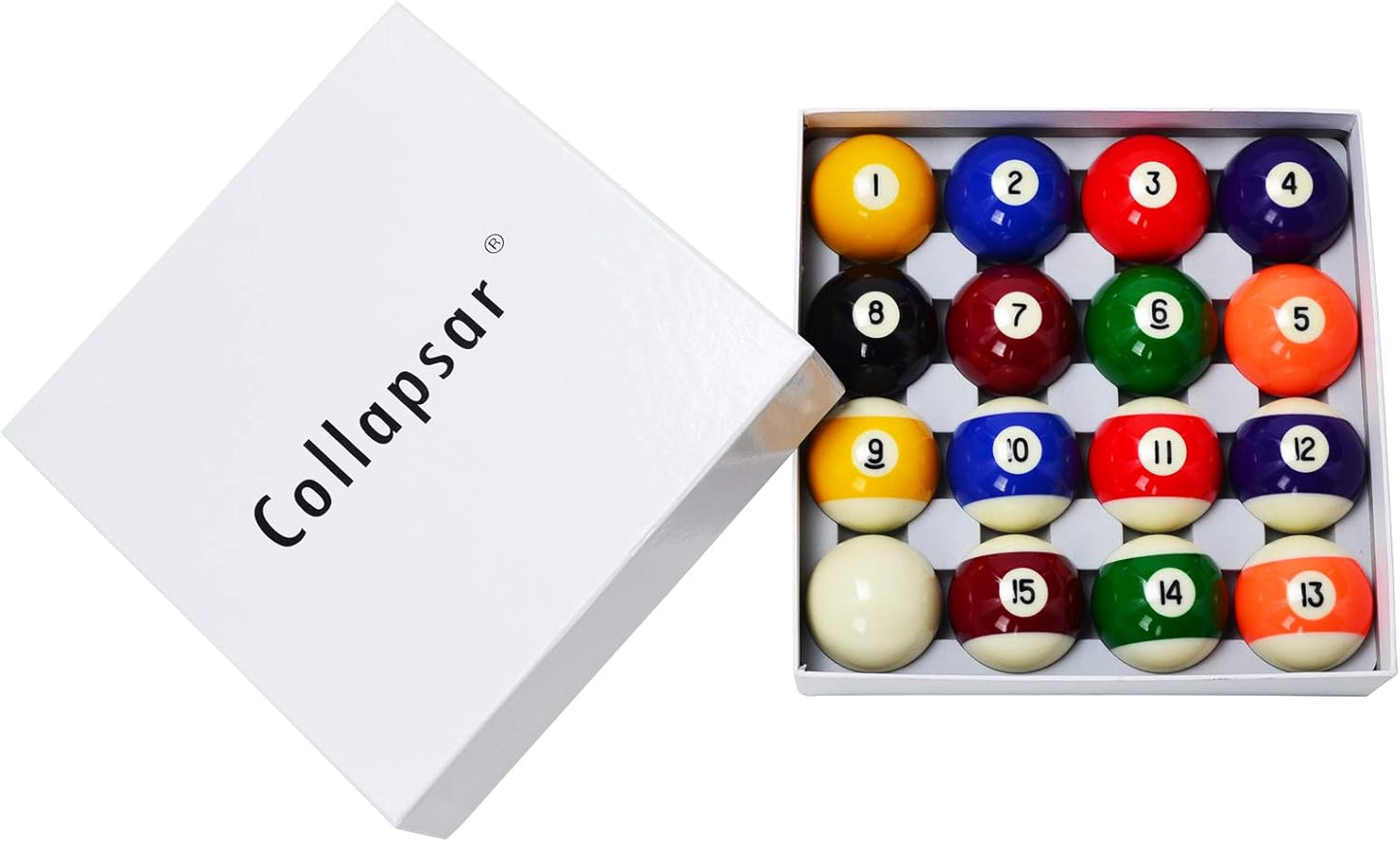 Collapsar Deluxe 2-1/4" Billiard Pool Balls Marble-Swirl Style Billiards Ball Complete 16 Ball Set (Several Style Available)