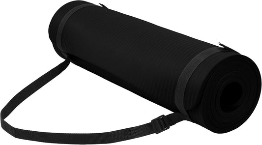 Yoga Mat, 1/2-Inch Extra Thick High Density Exercise Mat, Anti-Tear Exercise Yoga Mat with Carrying Strap, Suitable for Various Yoga Exercises