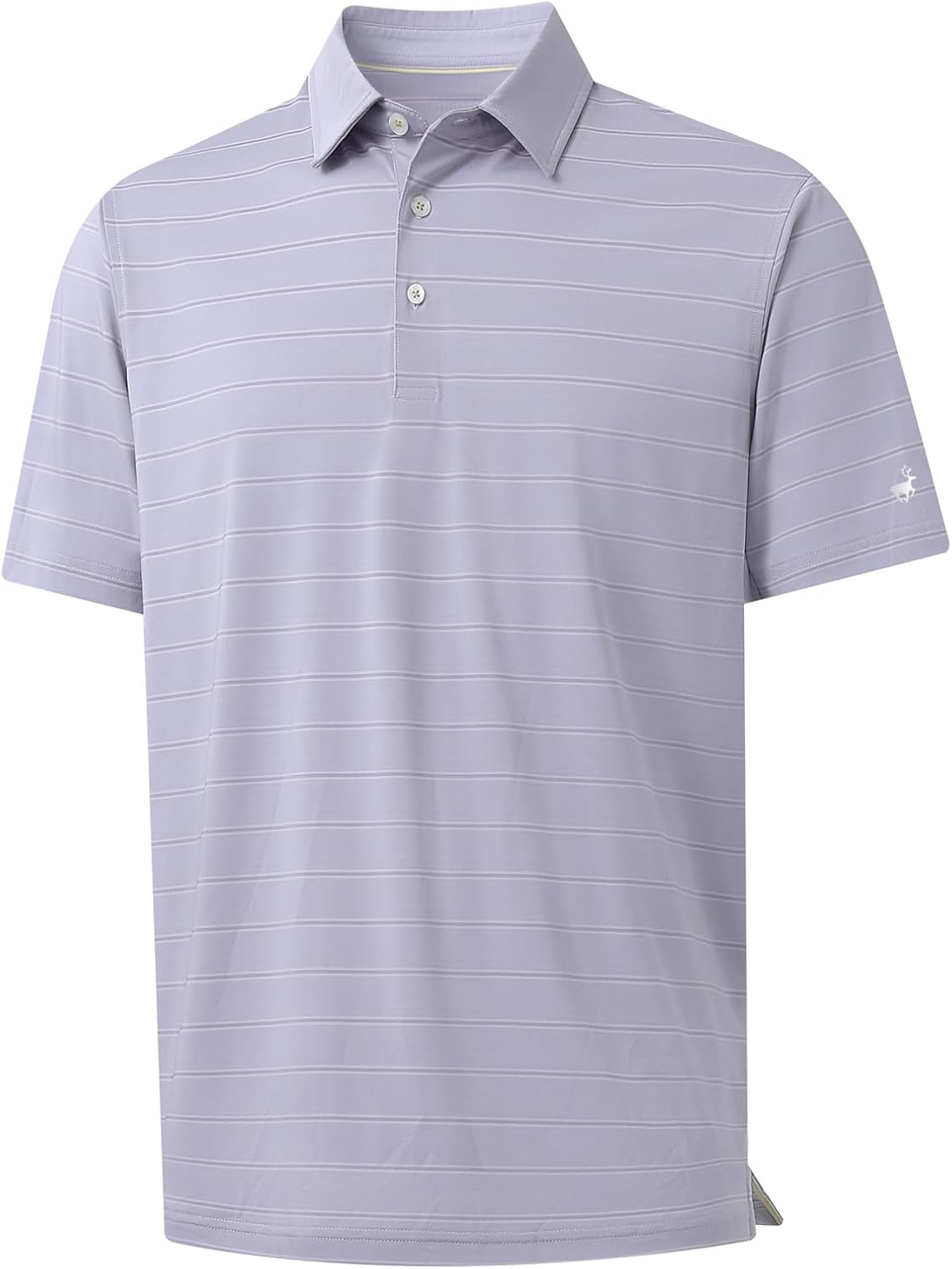 Rouen Polo Shirts for Men Dry Fit Performance Heather Stripe Golf Polo Moisture Wicking Lightweight Breathable Golf Shirts