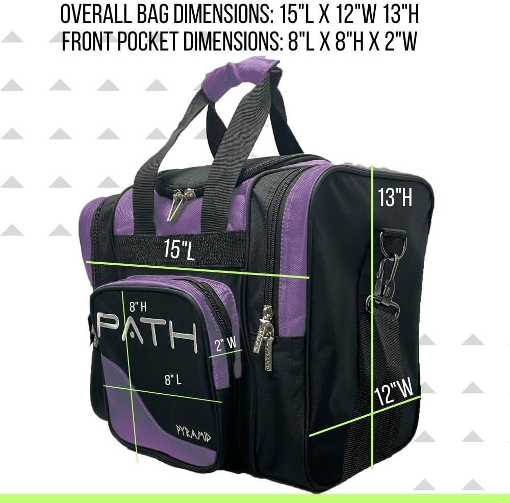 Pyramid Path Pro Deluxe Single Bowling Ball Tote - Holds One Ball, One Pair Shoes Up to Mens 15