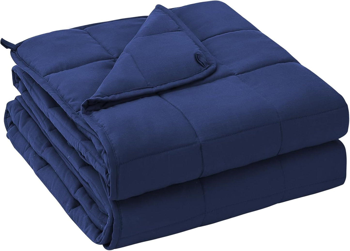 yescool Weighted Blanket for Adults (15 lbs, 48" x 72", Blue) Cooling Heavy Blanket for Sleeping Perfect for 140-160 lbs, Twin Size Breathable Blanket with Premium Glass Bead, Machine Washable