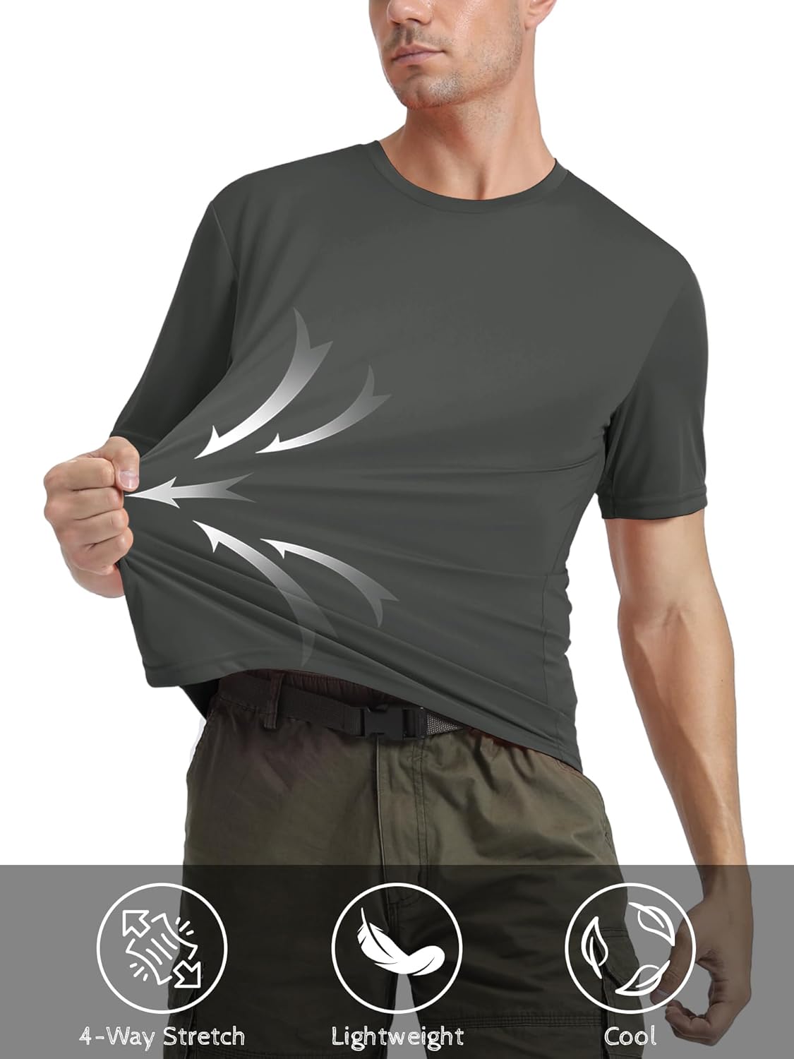 MAGCOMSEN Men's Short Sleeve UPF 50+ T-Shirt Quick Dry Rash Guard Athletic Running Swim Top Tee Performance Water Shirts